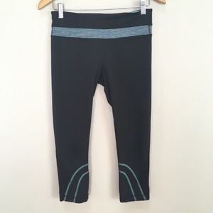 Lululemon Run‎ Inspire Crop Leggings Deep Coal Wee Are From Space Women’s Sz 8